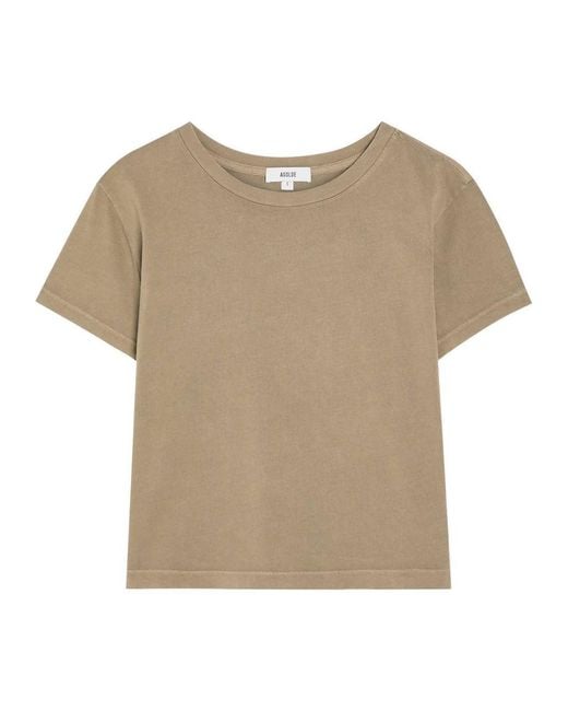 Agolde Natural Adine Shrunken Cotton T-Shirt