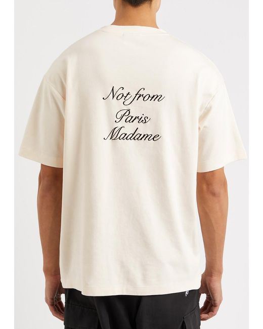 Drole de Monsieur White Nfpm Embroidered Cotton T-shirt for men