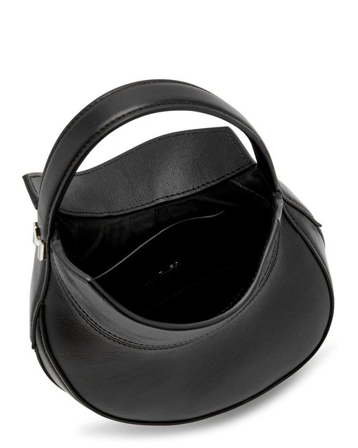 Mugler Black Spiral Curve 02 Mini Leather Top Handle Bag