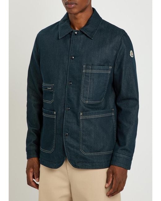 Moncler Blue Haderu Denim Overshirt for men