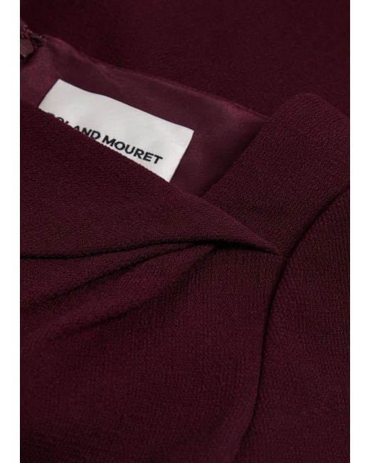Roland Mouret Purple Belted Wool-Crepe Dress