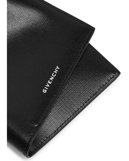 Givenchy Black Logo-print Leather Wallet for men