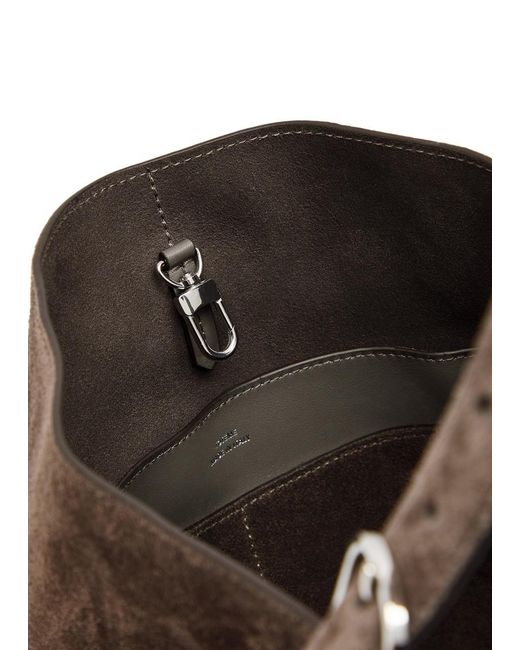 Totême Brown Belted Suede Tote