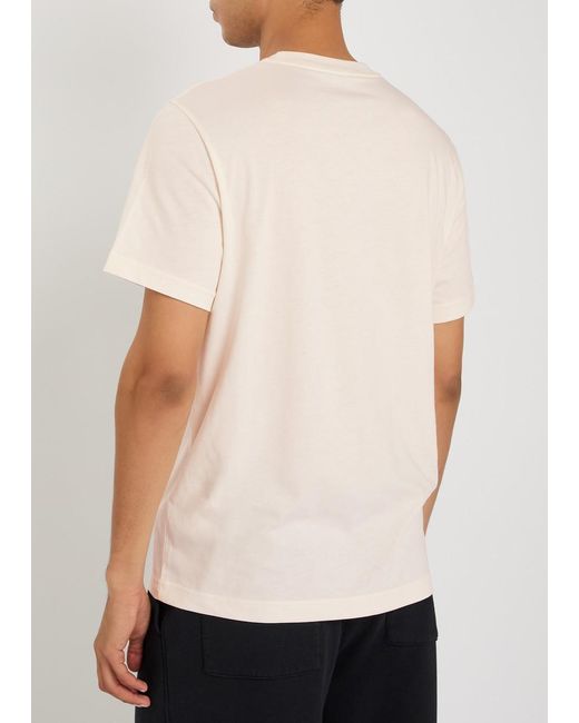 Moncler Natural Logo-Print Cotton T-Shirt for men