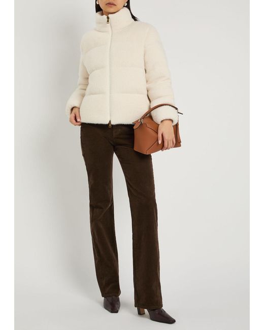 Moncler Natural Mornas Padded Bouclé Jacket