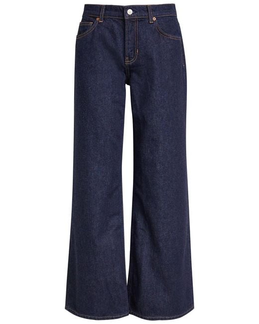 Reformation Blue Cary Wide-Leg Jeans