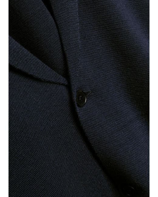 John Smedley Blue Autry Merino Wool Cardigan for men