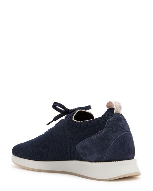 Aurélien Blue Panelled Knit Sneakers for men