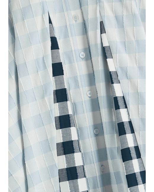 Jonathan Simkhai Blue Jazz Gingham Cotton Midi Dress