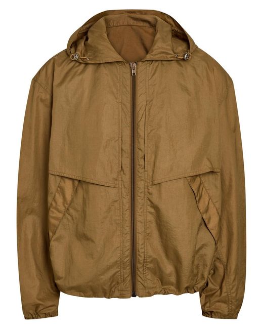 Lemaire Brown Hooded Shell Windbreaker Jacket for men