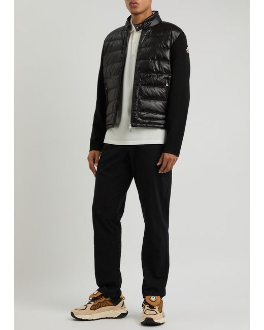 Moncler Black Quilted Nylon And Wool Jacket for men