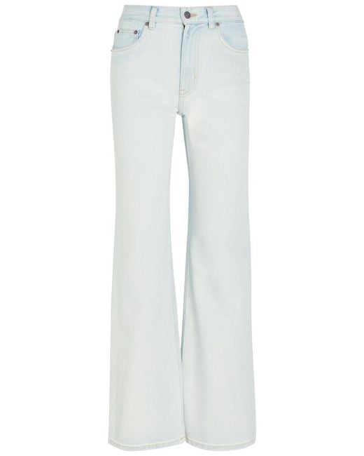Chloé White Embroidered Flared-Leg Jeans