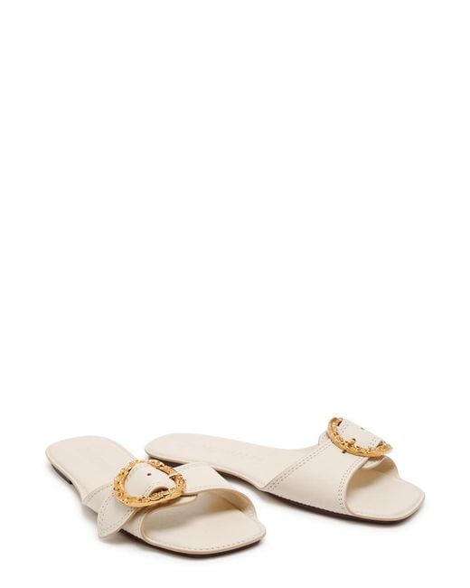 Zimmermann White Solena Leather Sliders