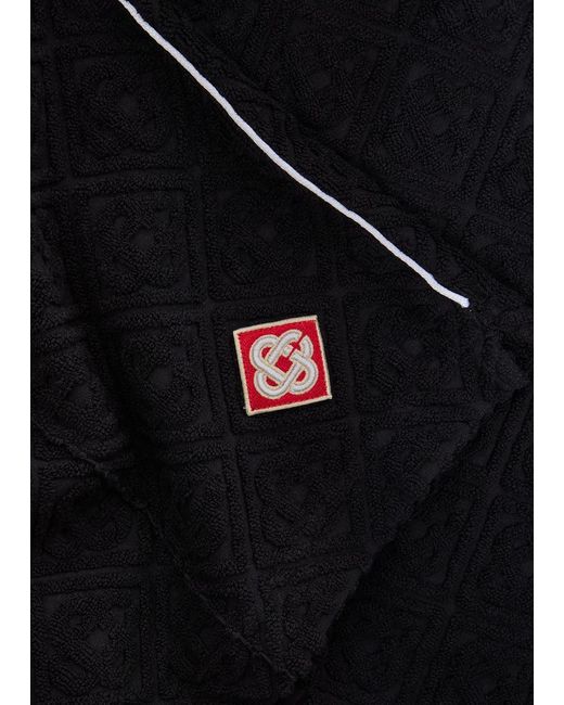 Casablanca Black Logo-Monogrammed Terry Shorts for men
