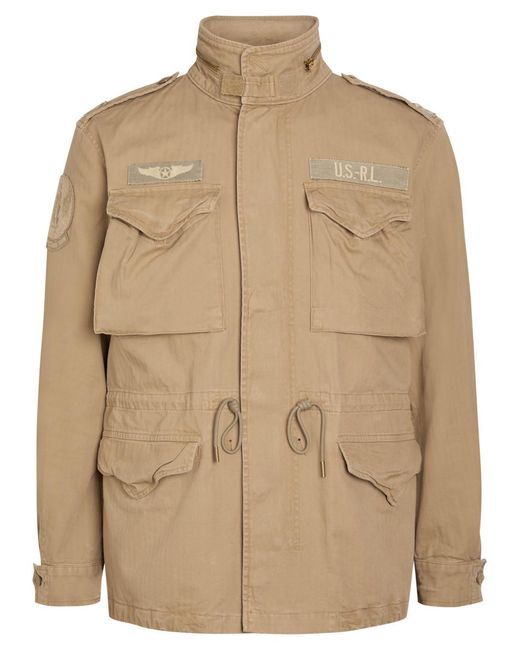 Polo Ralph Lauren Natural Patch-Appliquéd Cotton Field Jacket for men