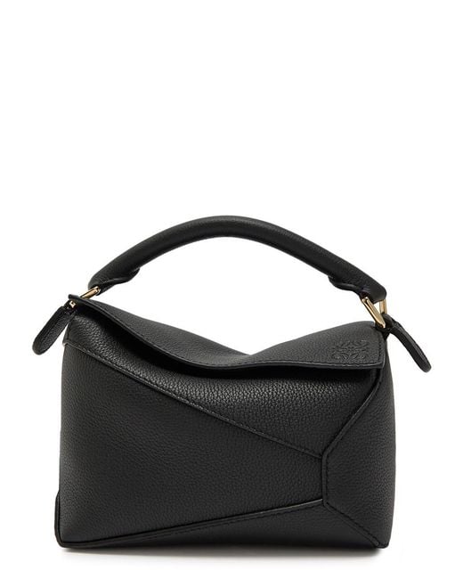 Loewe Black Puzzle Edge Mini Grained Leather Top Handle Bag