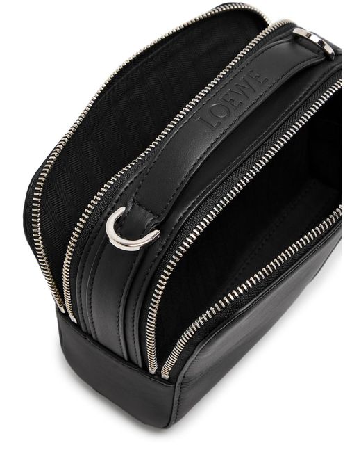 Loewe Black Patch Leather Camera Bag for men