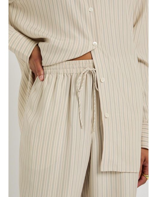 Rohe Natural Wide-Leg Silk-Chiffon Trousers