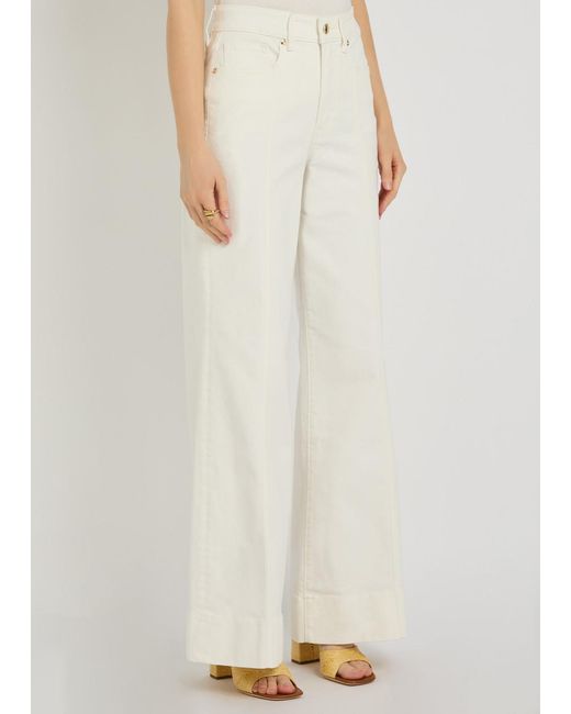 GOOD AMERICAN White Good Waist Palazzo Wide-Leg Jeans