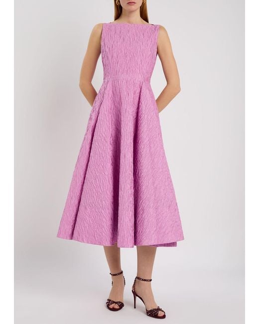 Roksanda Pink Tera Cloqué Midi Dress