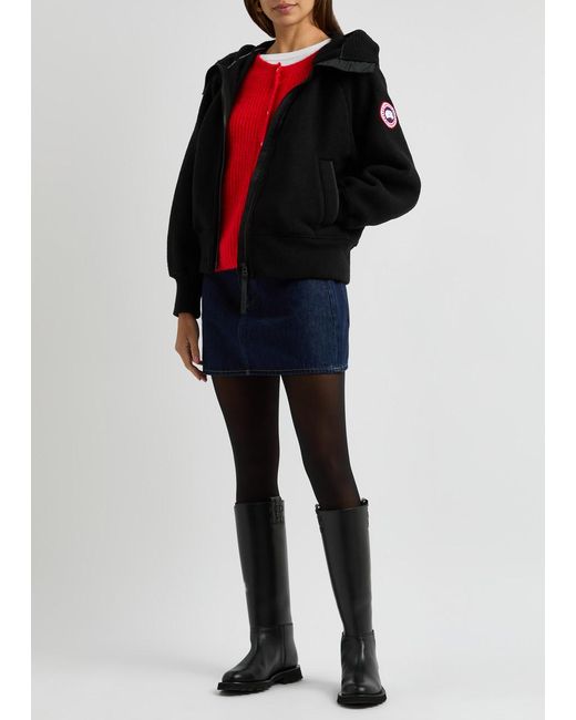 Canada Goose Black Chilliwack Hooded Wool-Blend Fleece Jacket