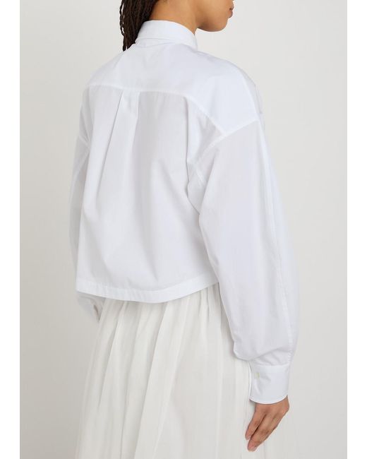 Brunello Cucinelli White Drawstring Cotton-Poplin Shirt
