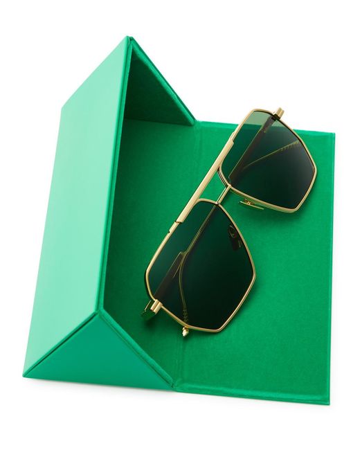 Bottega Veneta Green Classic Aviator-style Sunglasses for men
