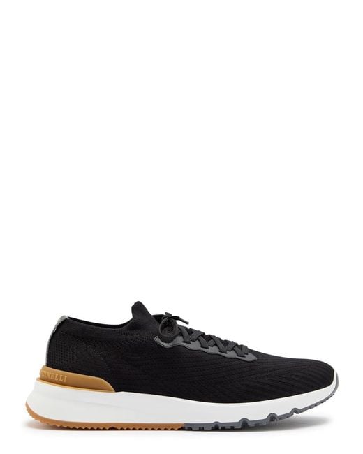 Brunello Cucinelli Black Knit Sneakers for men