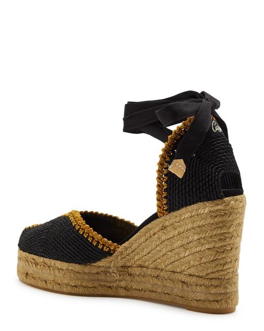 Castaner Black Castañer Coeur 110 Raffia Wedge Espadrilles