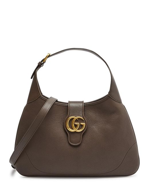 Gucci Brown Aphrodite Medium Leather Shoulder Bag