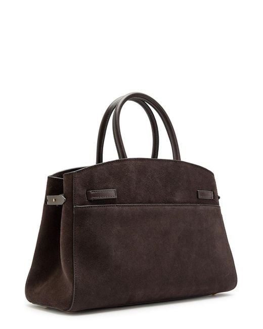 DeMellier London Brown The Hudson Midi Grained Leather Top Handle Bag