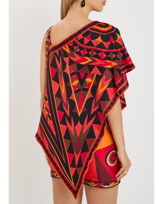 Emilio Pucci Printed Layered Silk-Twill Mini Dress