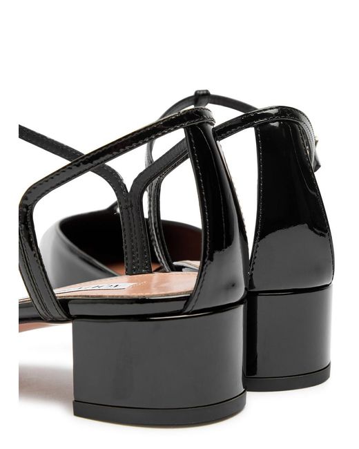 Aquazzura Black Sorbonne 35 Patent Leather Pumps