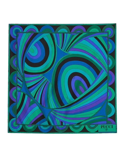 Emilio Pucci Blue Silk Scarf
