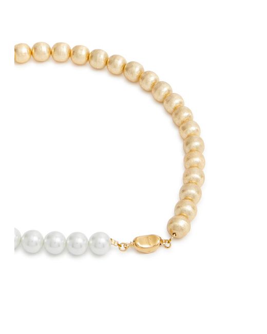 Timeless Pearly White Smiles 24kt -plated Beaded Necklace