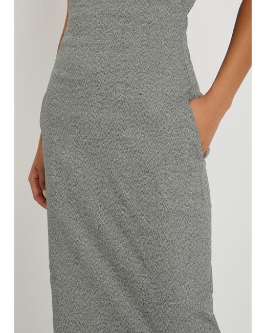 Issey Miyake Gray Allow Sculptured Paper-Blend Maxi Skirt