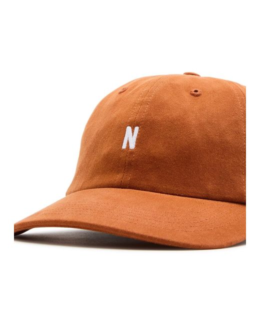 Norse Projects Orange Sports Logo-Embroidered Cotton-Twill Cap for men