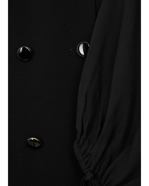FRAME Black Double-breasted Panelled Mini Blazer Dress