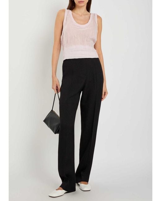 TOVE Black Oran Fray-Trim Crepe Trousers