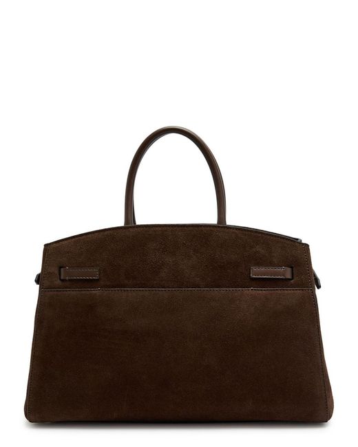 DeMellier London Brown The Hudson Midi Suede Top Handle Bag