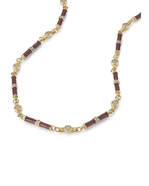 V By Laura Vann Black Marlowe Embellished 18kt Gold-plated Necklace
