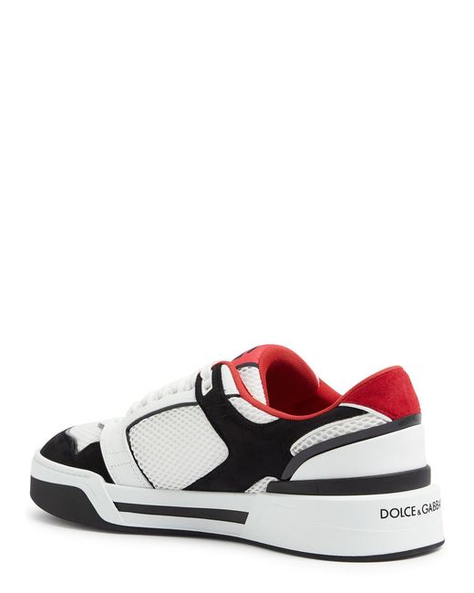 Dolce & Gabbana White New Roma Panelled Mesh Sneakers for men