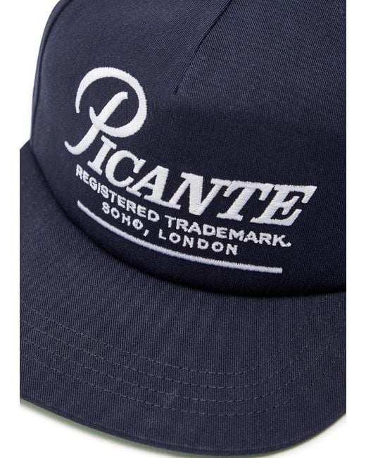 Picante Blue Record Crew Embroidered Cotton Cap for men
