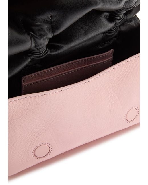 Acne Pink Mini Multipocket Leather Top Handle Bag