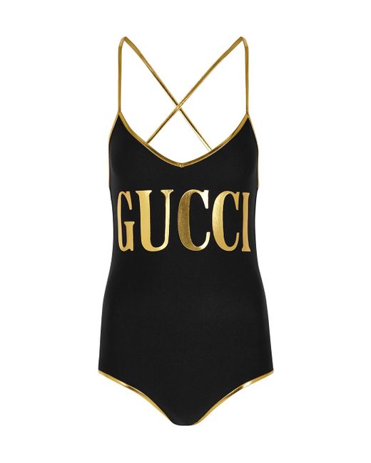 Gucci Black Logo One-piece Swimsuit