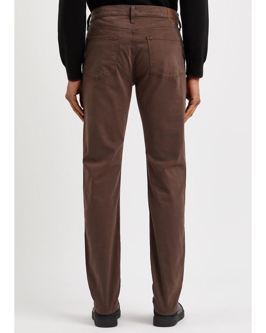 PAIGE Brown Federal Slim Straight-leg Jeans for men