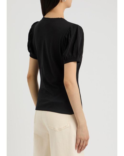 PAIGE Black Matcha Cotton T-Shirt