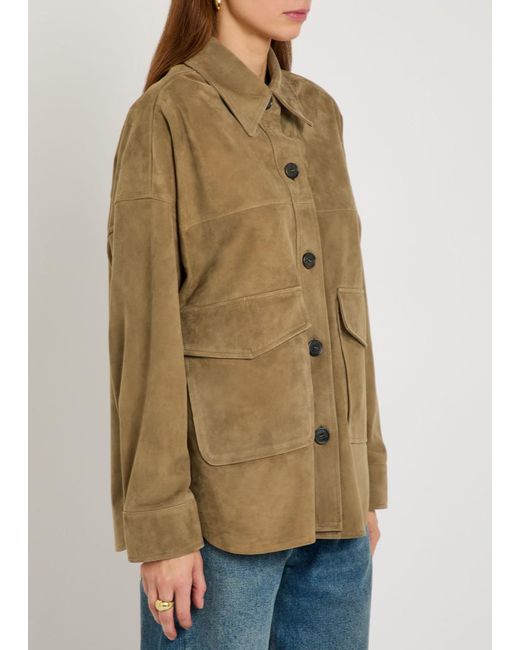 Arma Natural Kaylee Panelled Suede Overshirt