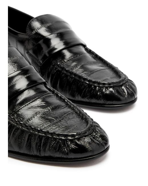 The Row Black Soft Leather Loafers