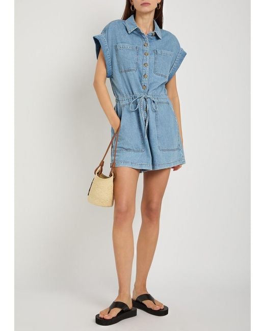 PAIGE Blue Maliah Denim Jumpsuit